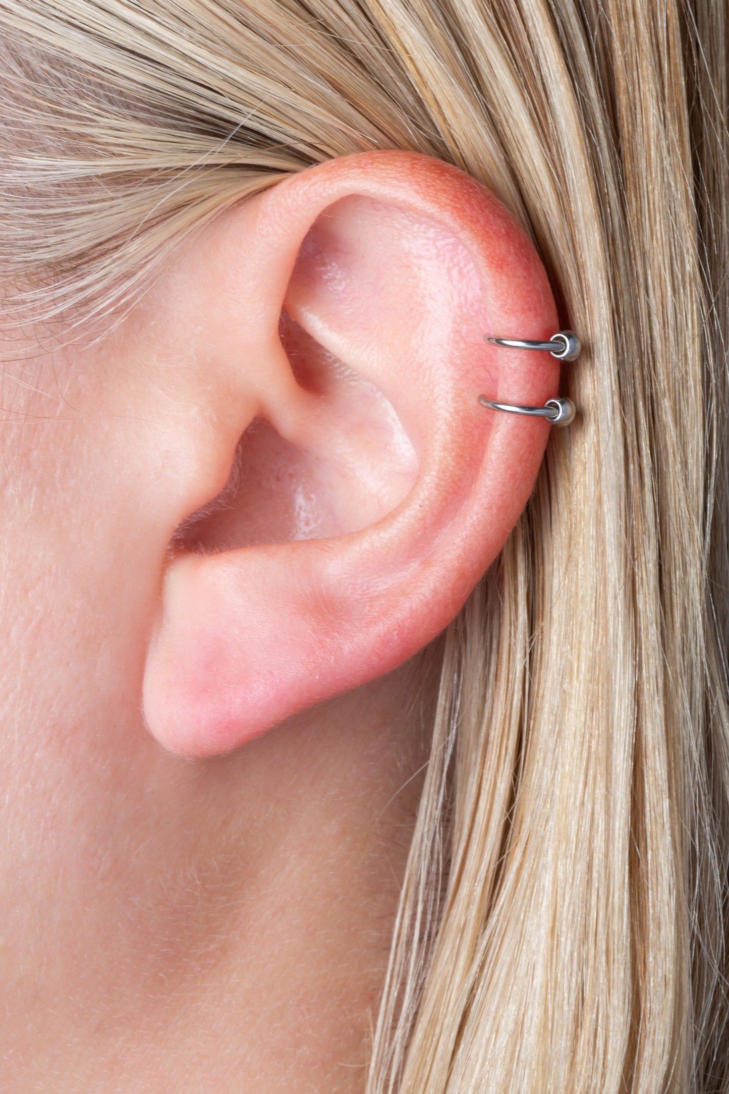 Faux Captive Bead Double Hoop Non-Piercing Cuff