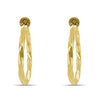 Gold Twisted Clip On Hoop Earrings - Gold-Tone Brass Spring Hoops for Non-Pierced Ears