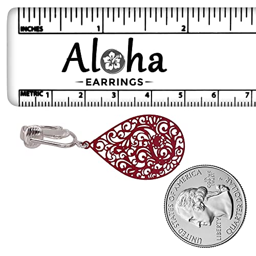 Small Filigree Clip On Earrings for Women - Non Pierced Dangling Fashion Jewelry