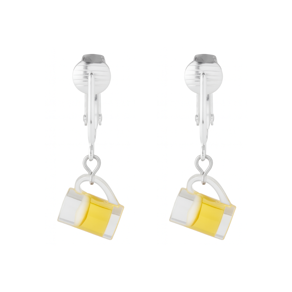 Silver German Oktoberfest Clip On Dangling Earrings