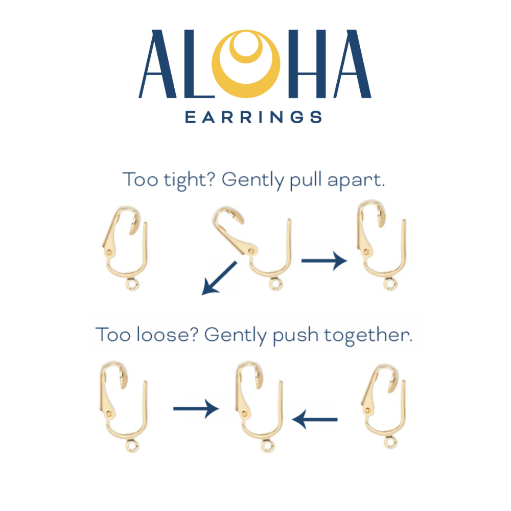 Gold Lightning Bolt Clip On Dangling Earrings