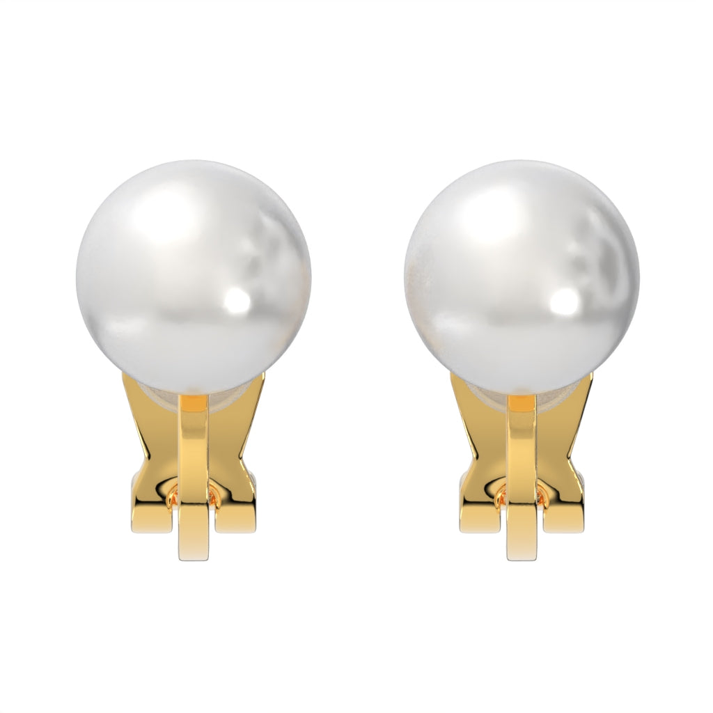 Simulated Freshwater Pearl Clip On Stud Earrings