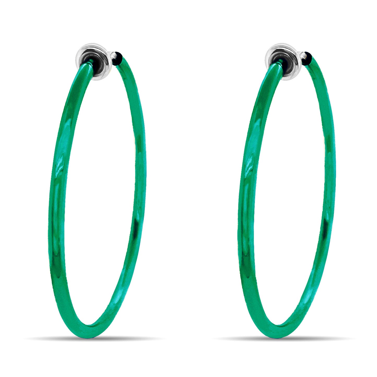 Green Spring Clip On Hoop Earrings