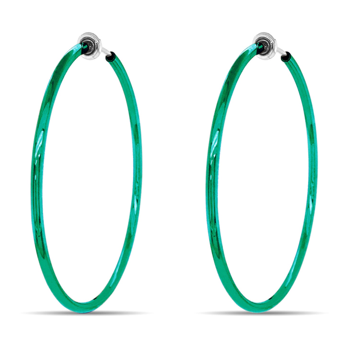 Green Spring Clip On Hoop Earrings