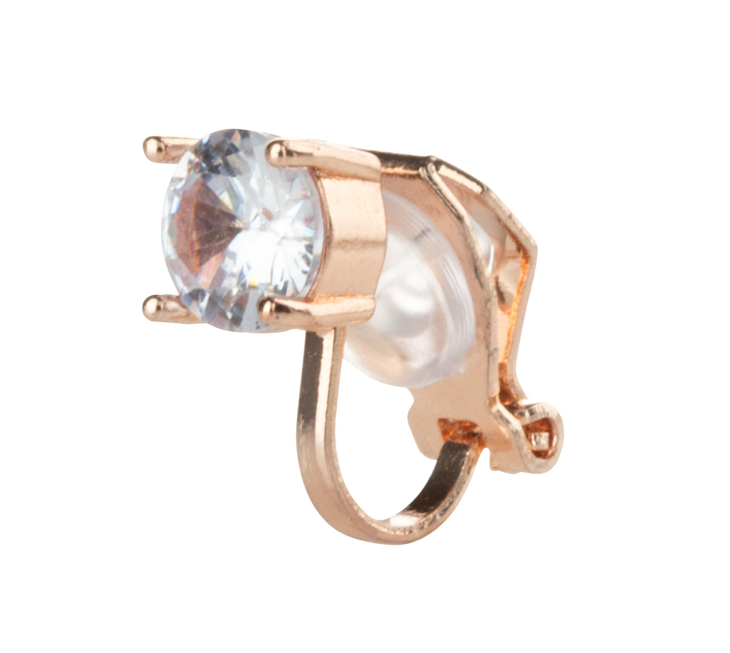 Prong Set CZ Crystal Clip On Stud Earrings