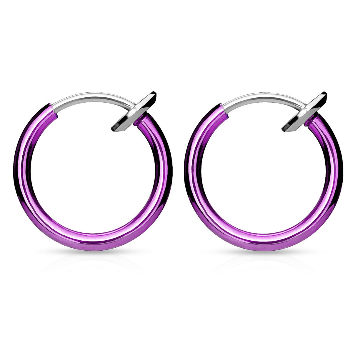 Mini Clip On Spring Hoop Earrings for Non-Pierced Ears