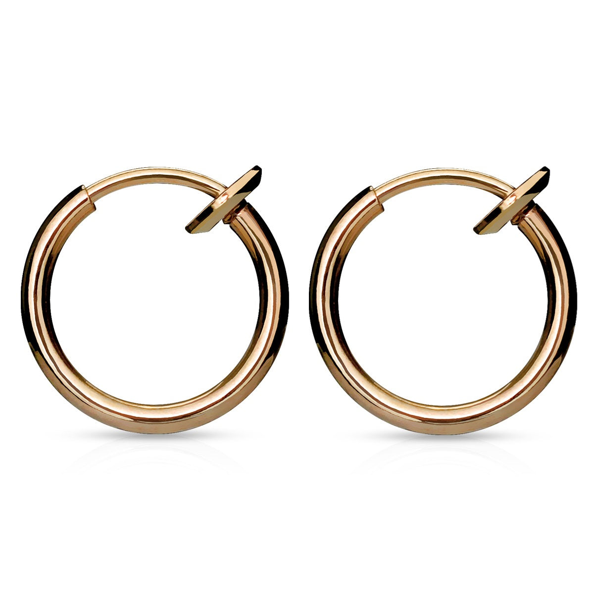 Mini Clip On Spring Hoop Earrings for Non-Pierced Ears