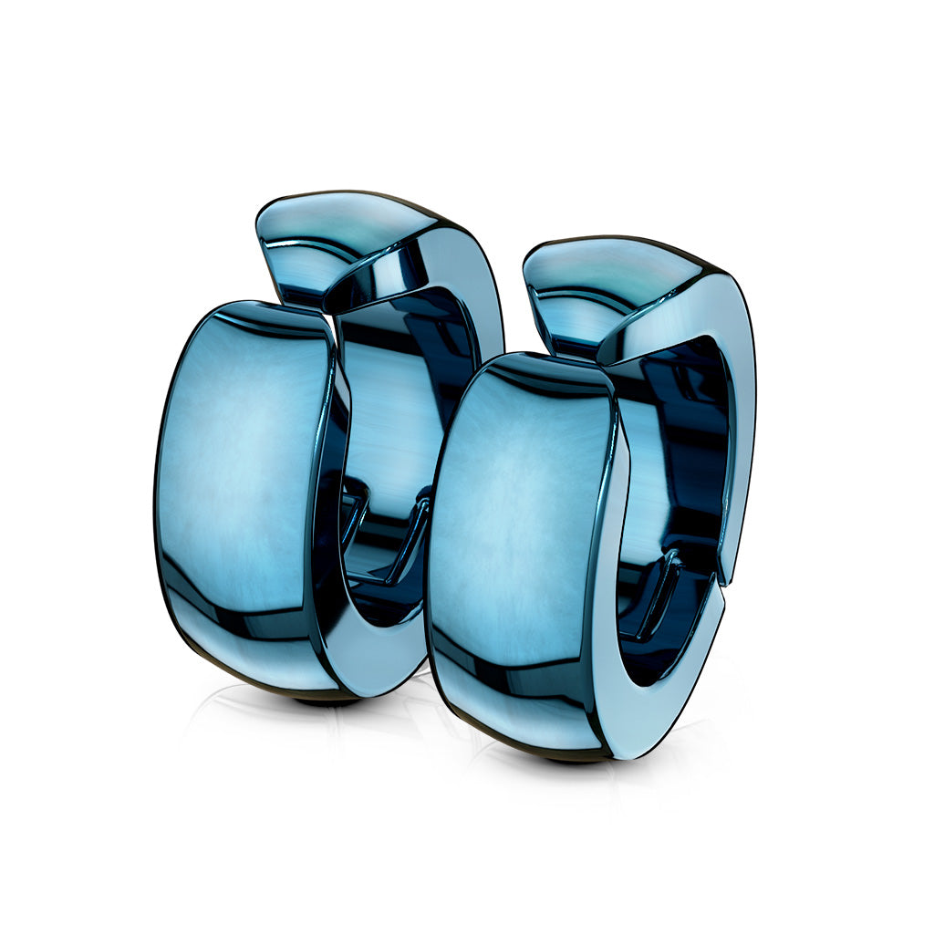 Domed Cuff Clip On Non-Piercing Huggie Hoop Earrings