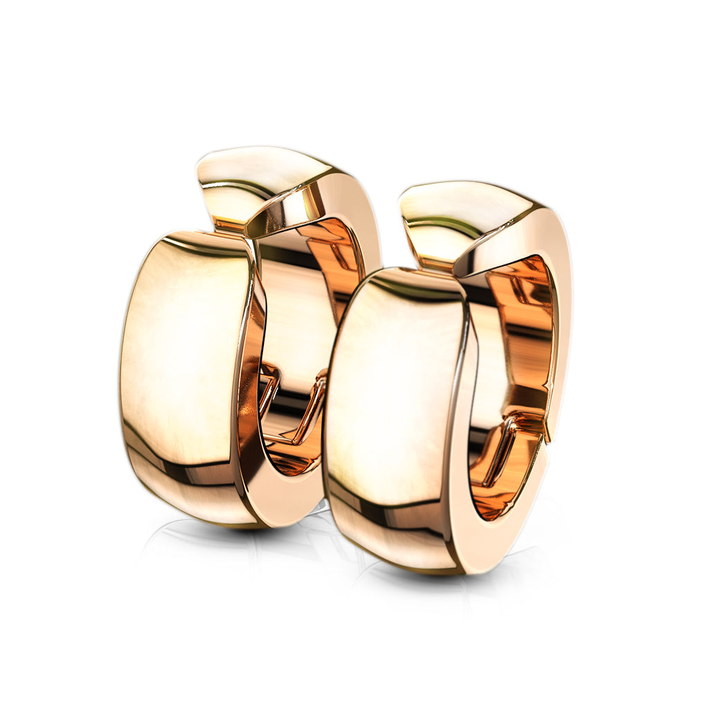 Domed Cuff Clip On Non-Piercing Huggie Hoop Earrings