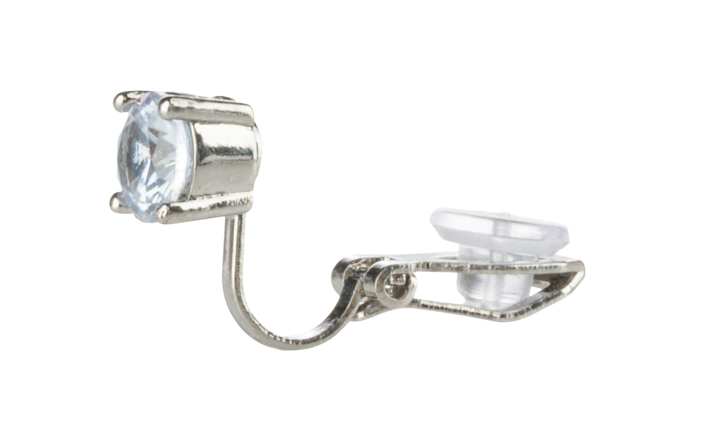 Prong Set CZ Crystal Clip On Stud Earrings