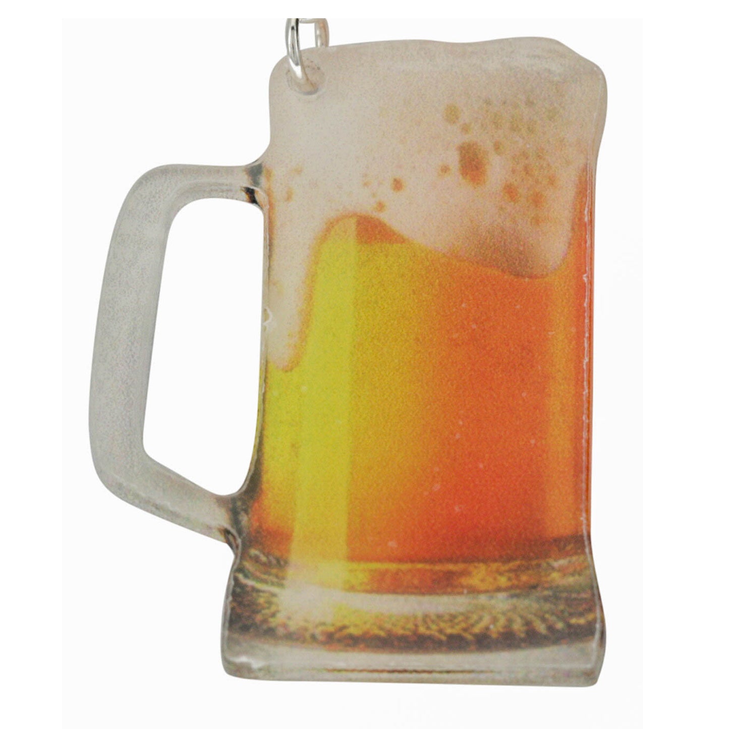 Silver Beer Mug Clip On Dangling Earrings