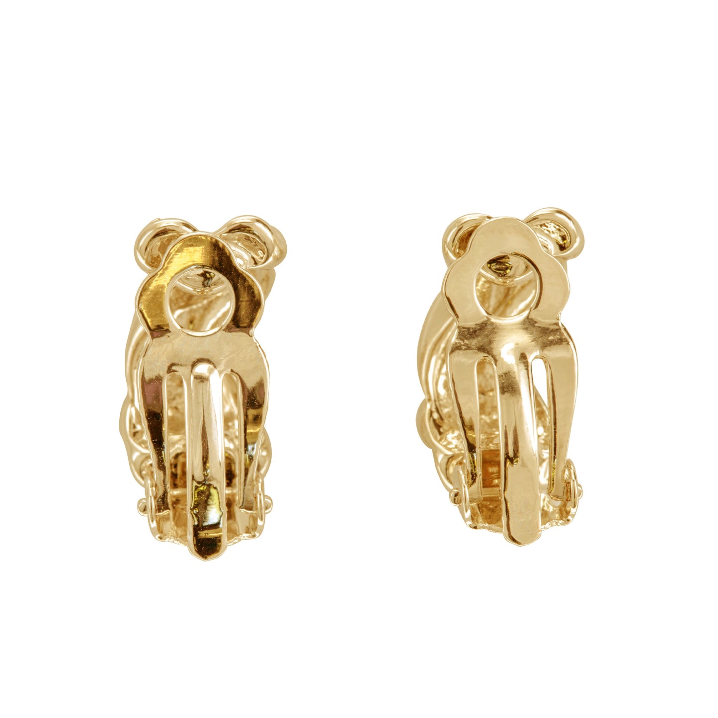Gold Braided Clip On Stud Earrings