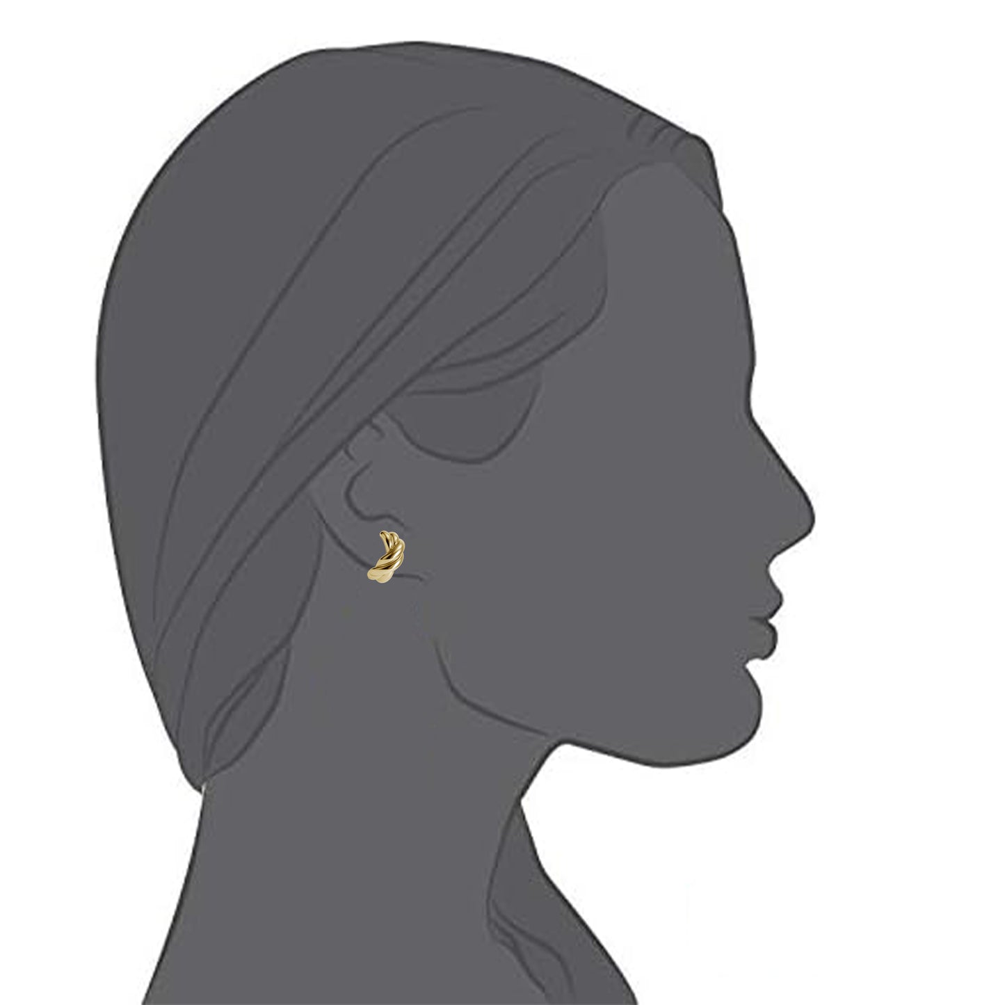 Gold Braided Clip On Stud Earrings