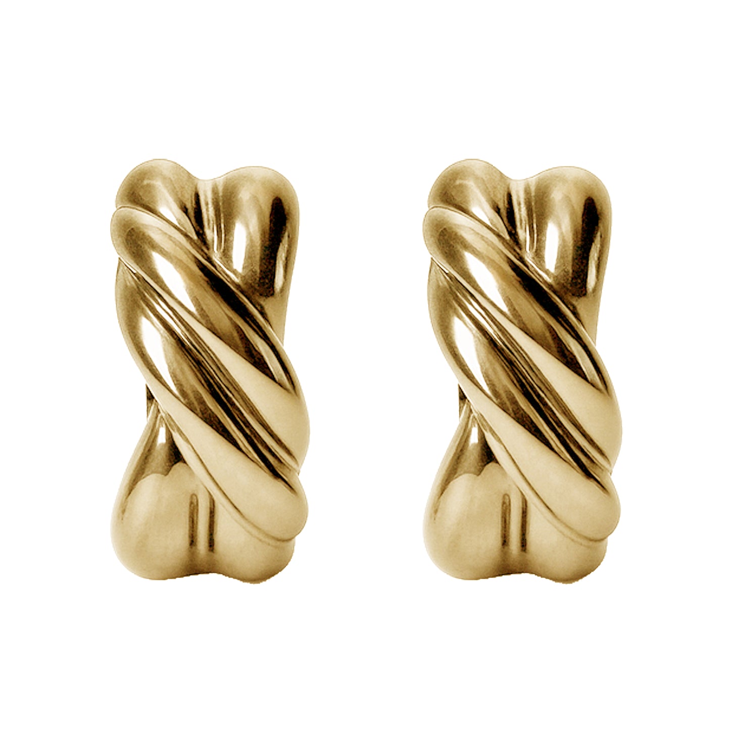 Gold Braided Clip On Stud Earrings