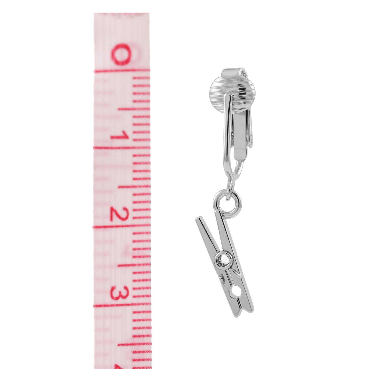 Silver Clothespins Clip On Dangling Earrings