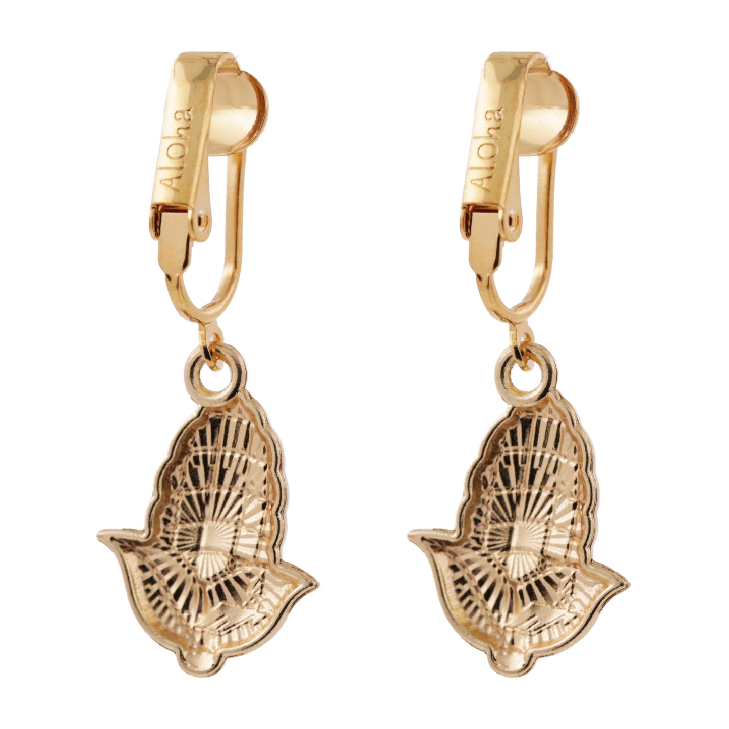 Corn Gold Clip On Dangling Earrings