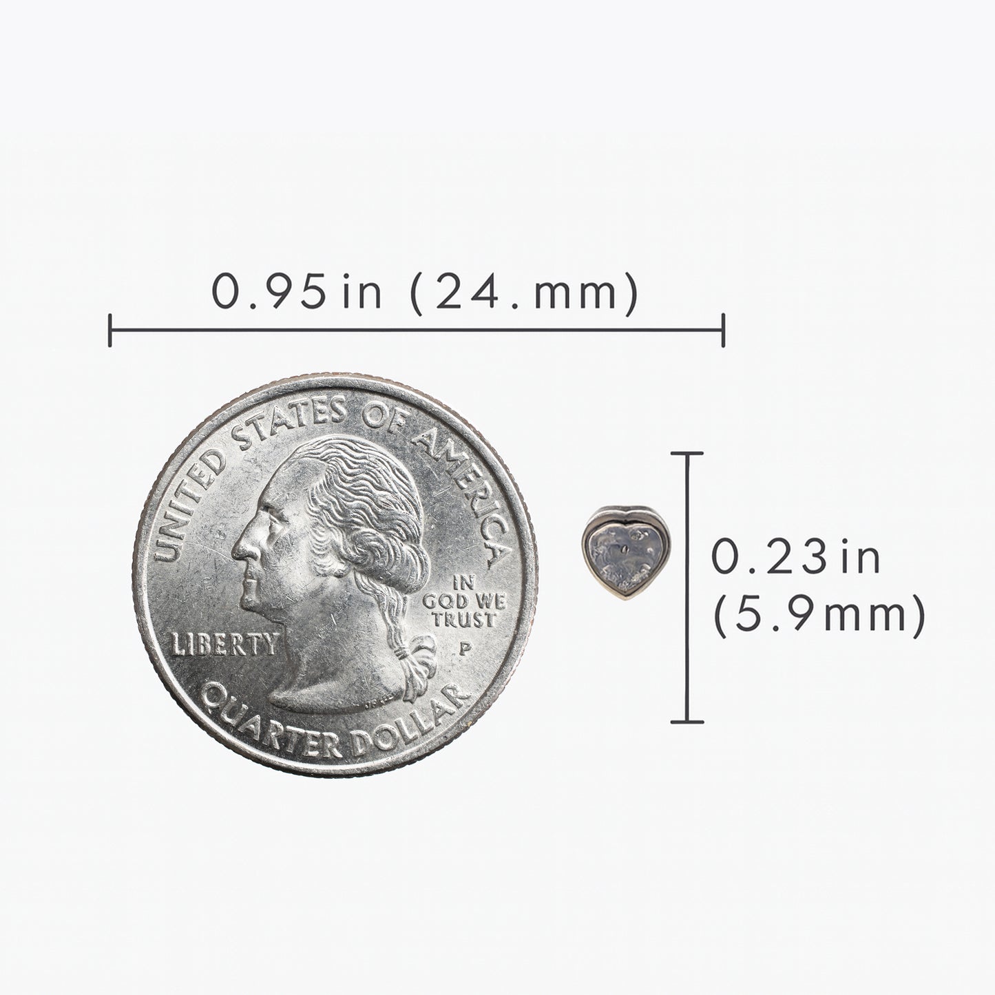 Silver Crystal Heart Clip On Stud Earrings