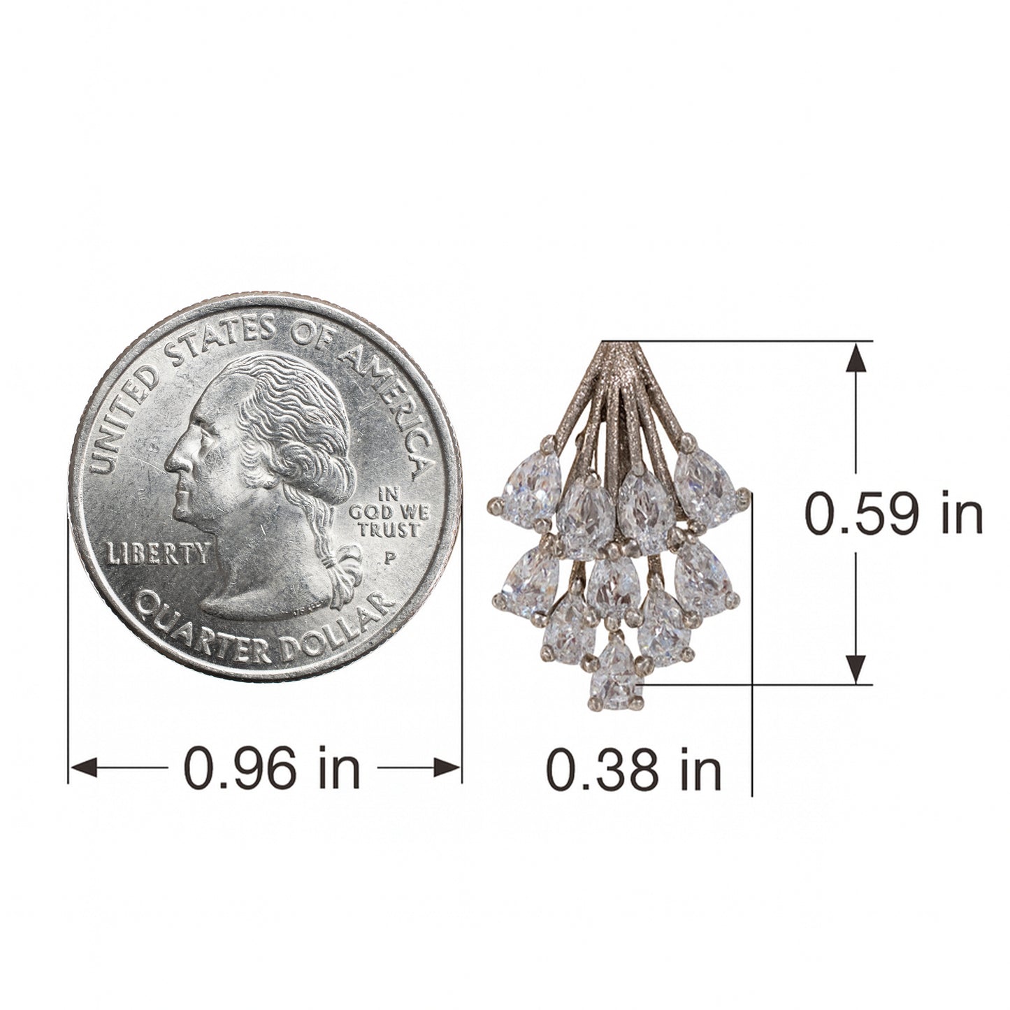 Gold Crystal Spray Clip On Stud Earrings