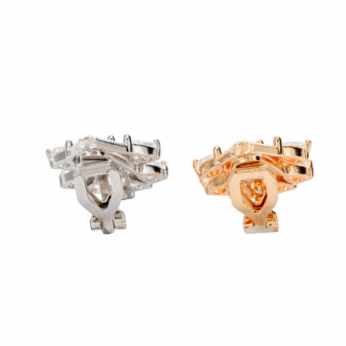 Silver Crystal Spray Clip On Stud Earrings