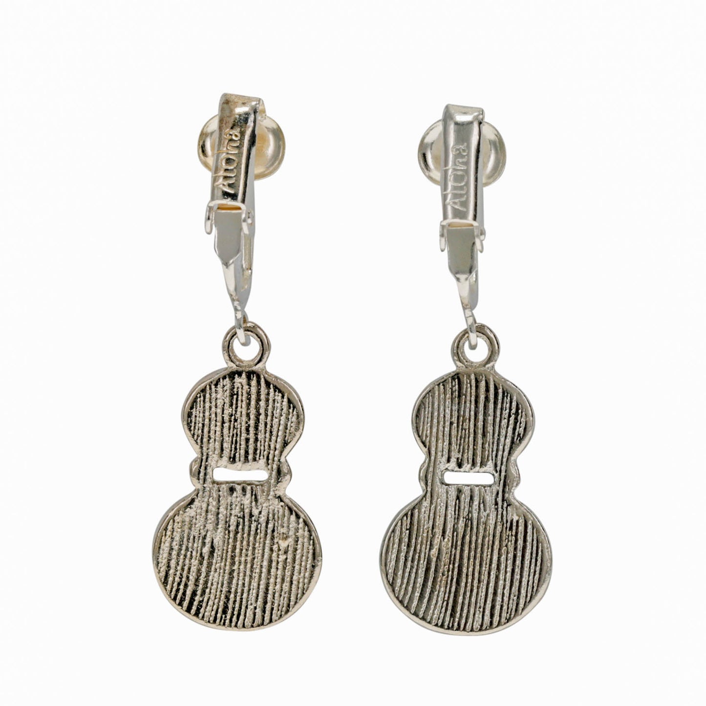 Silver Double Turquoise Drops Clip On Dangling Earrings