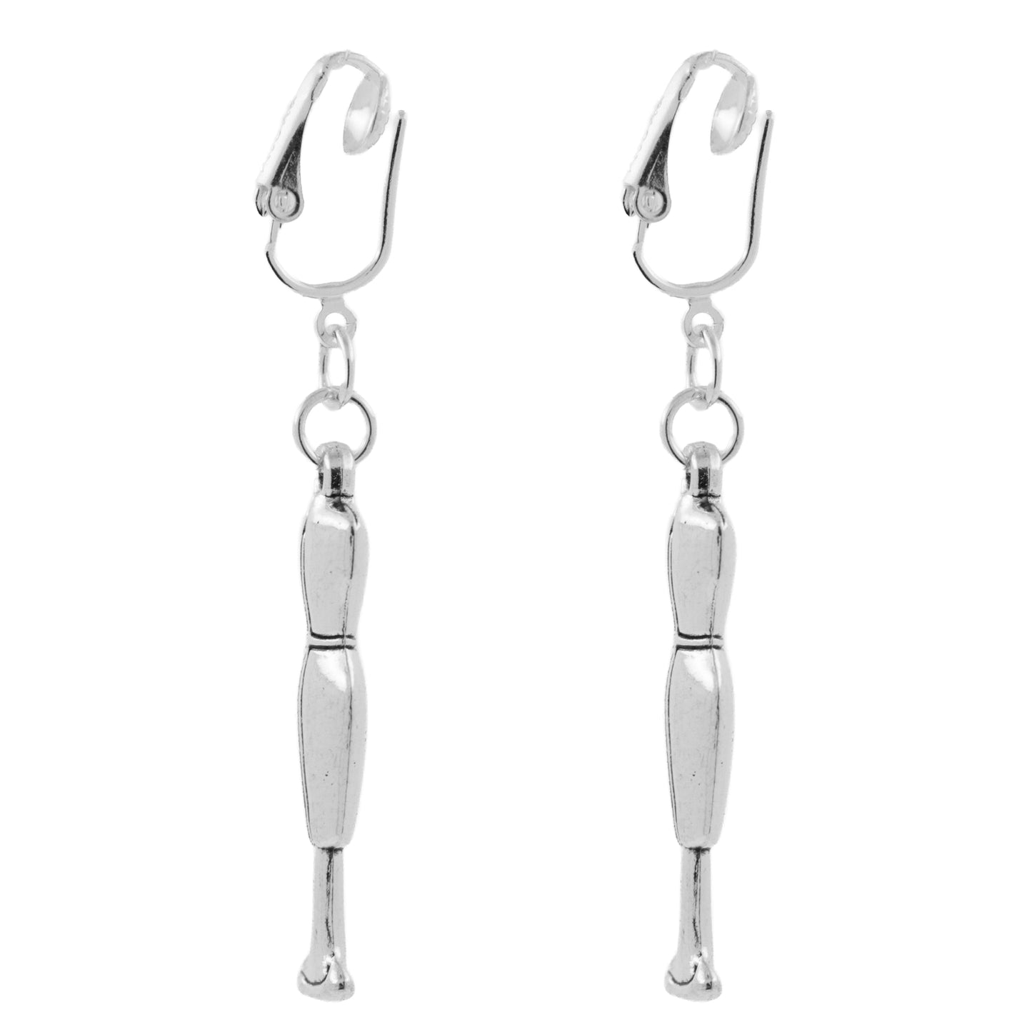 Silver Dress Forms Clip On Dangling Earrings