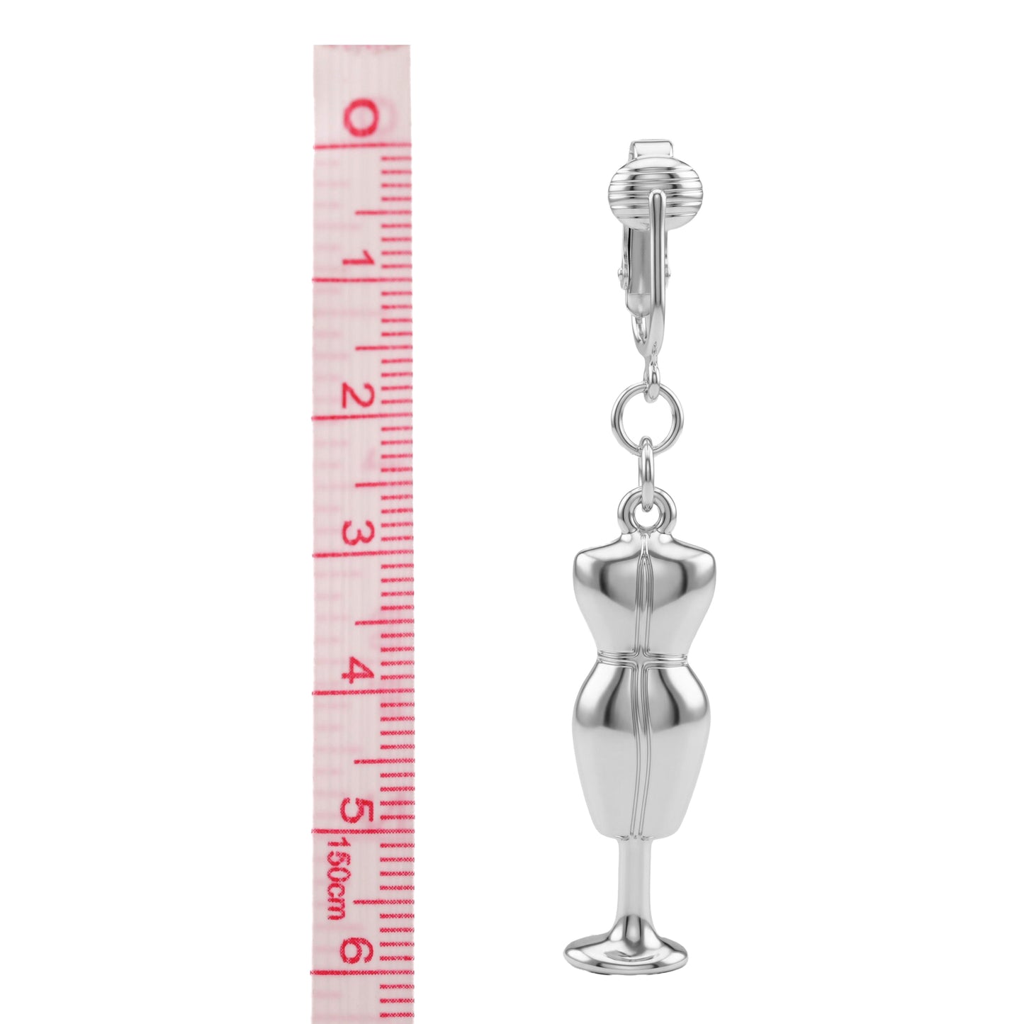 Silver Dress Forms Clip On Dangling Earrings