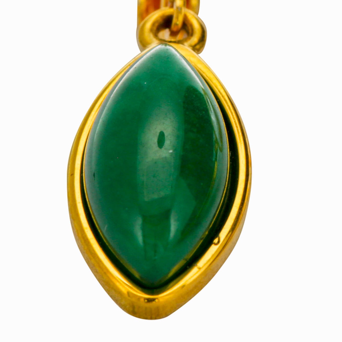 Gold Marquise Shaped Clip On Dangling Earrings