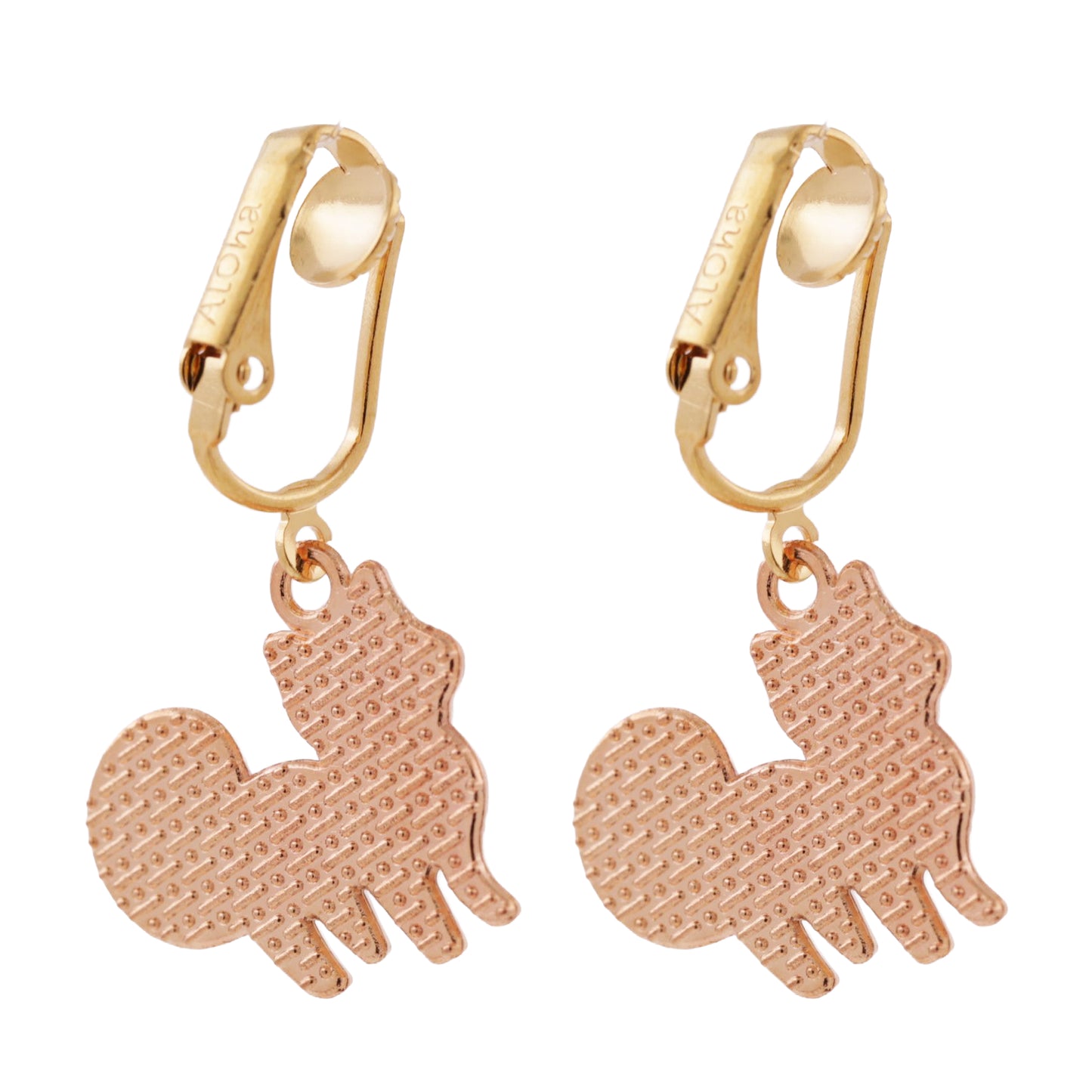 Fox Gold Clip On Dangling Earrings