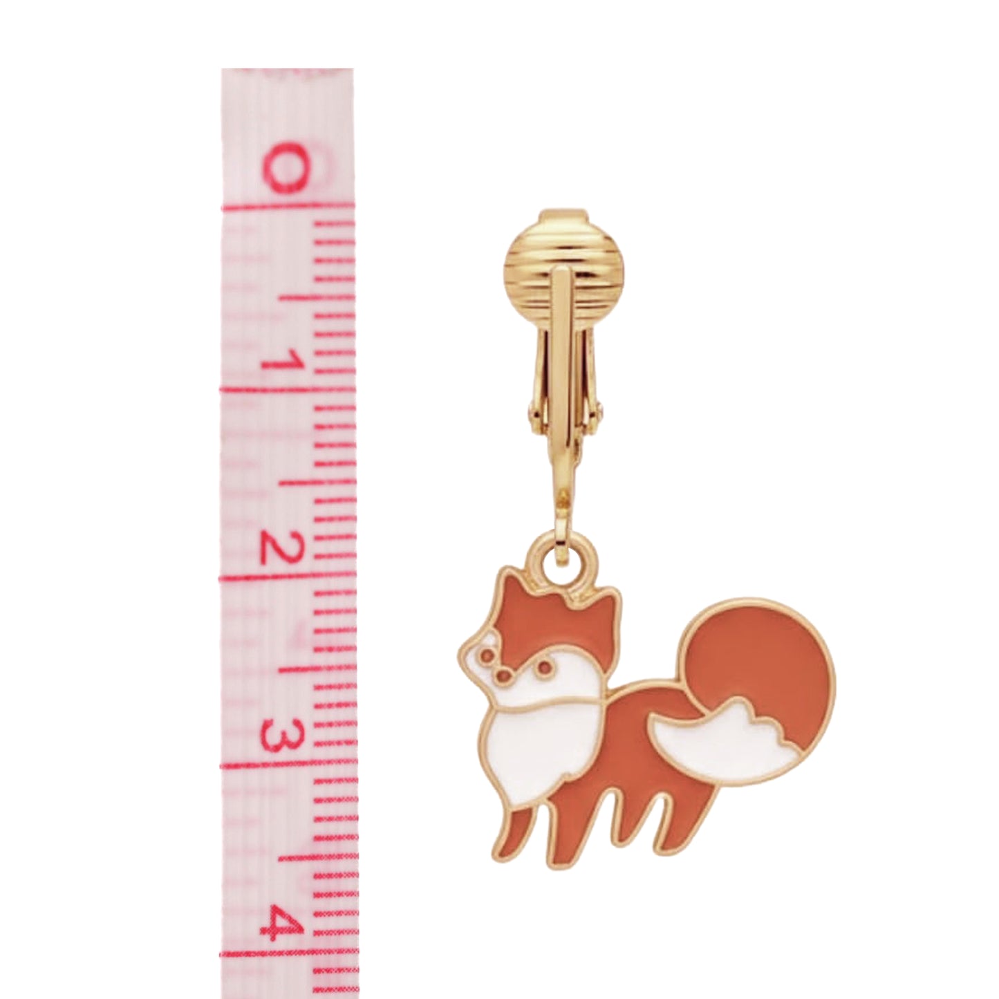 Fox Gold Clip On Dangling Earrings