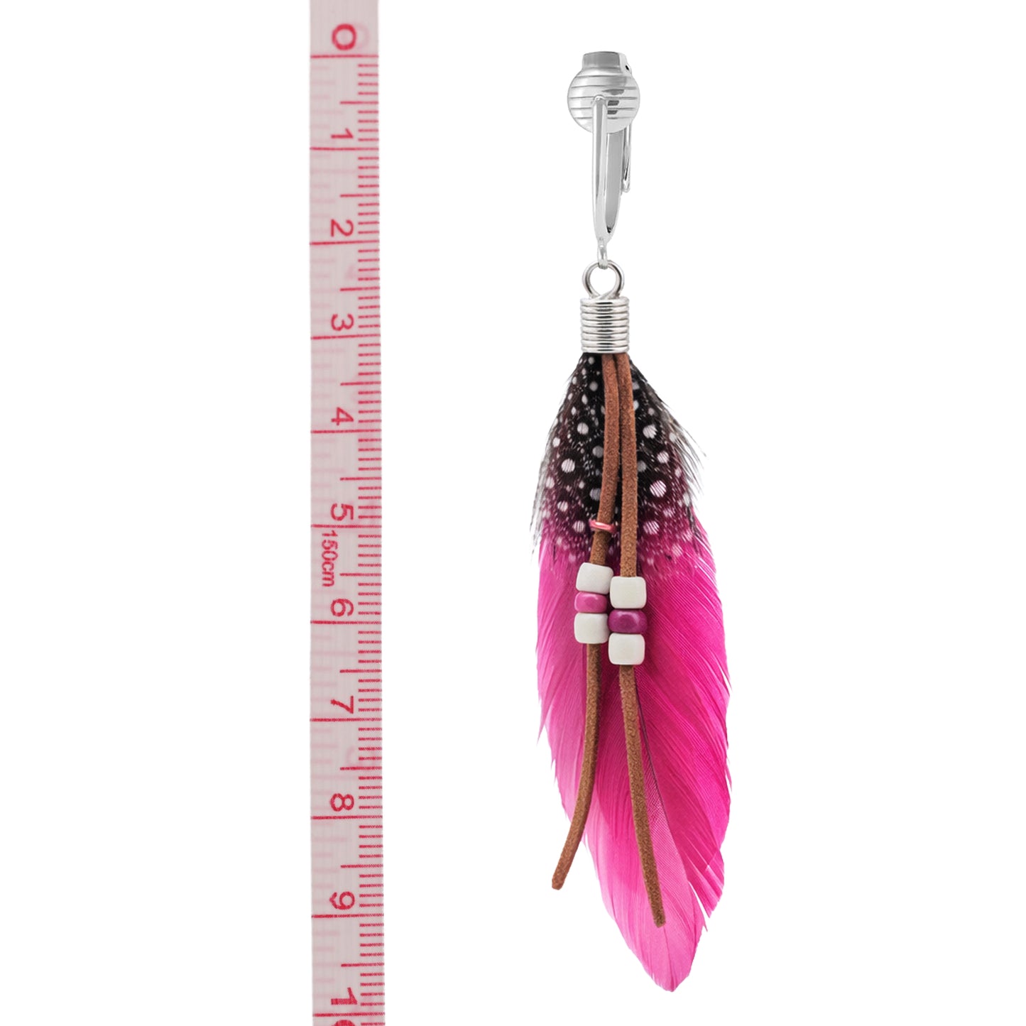 Bohemian Long Feather Clip On Dangling Earrings