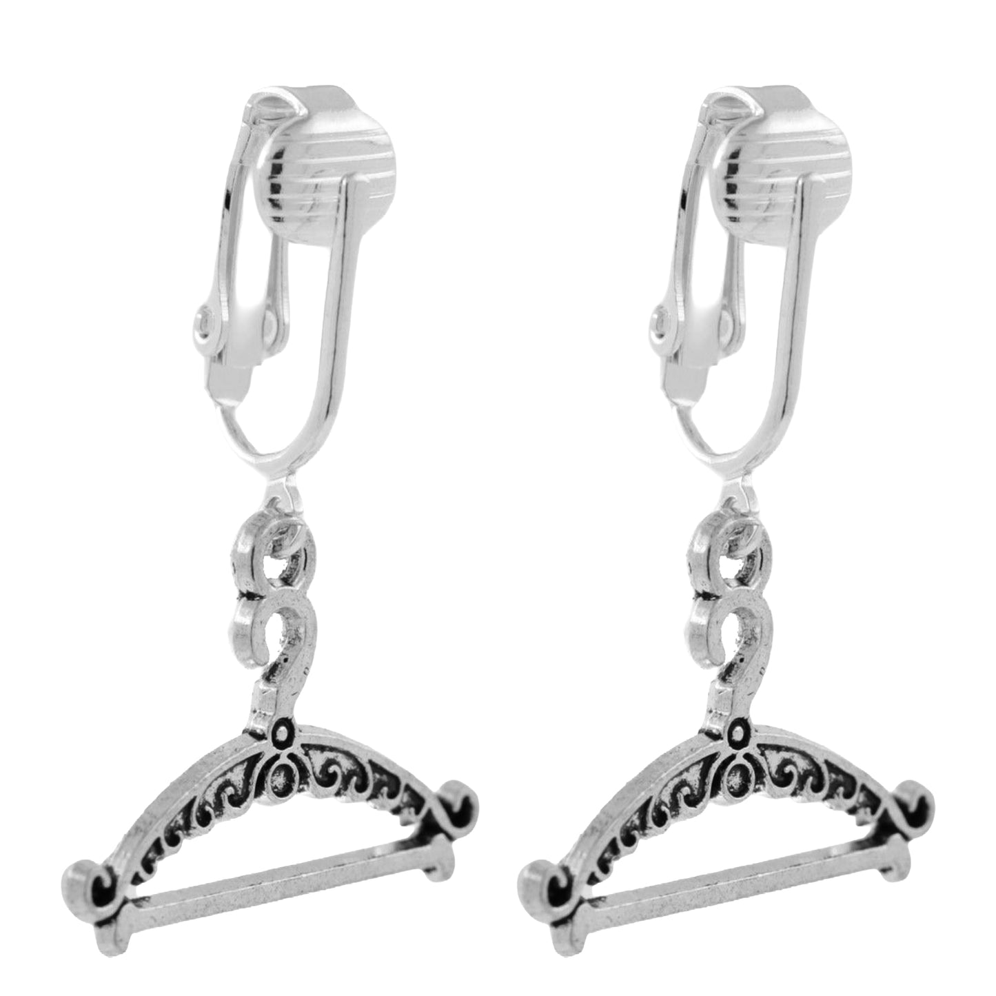 Silver Hangers Clip On Dangling Earrings