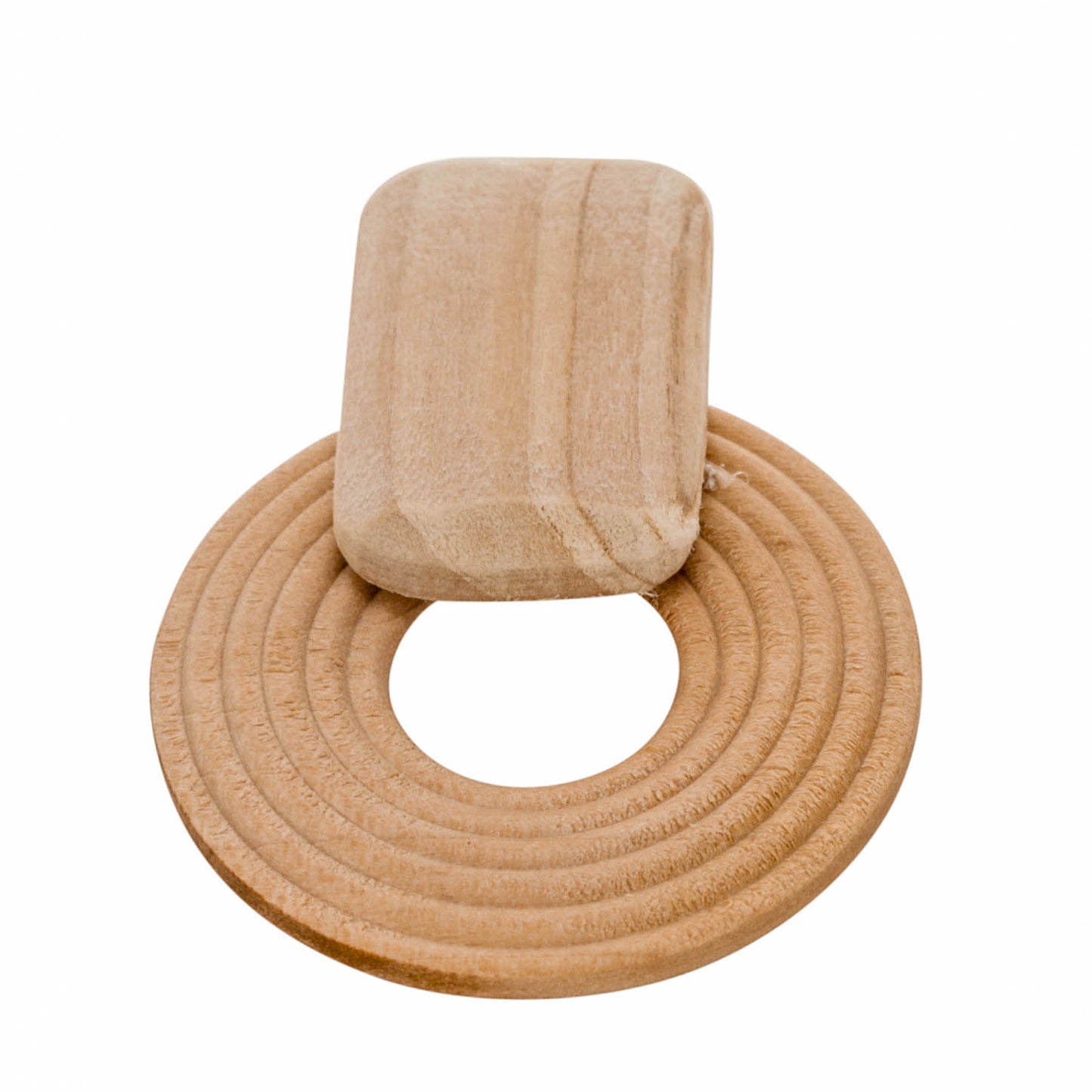 Wooden Circle Screw Back Clip On Statement Earrings