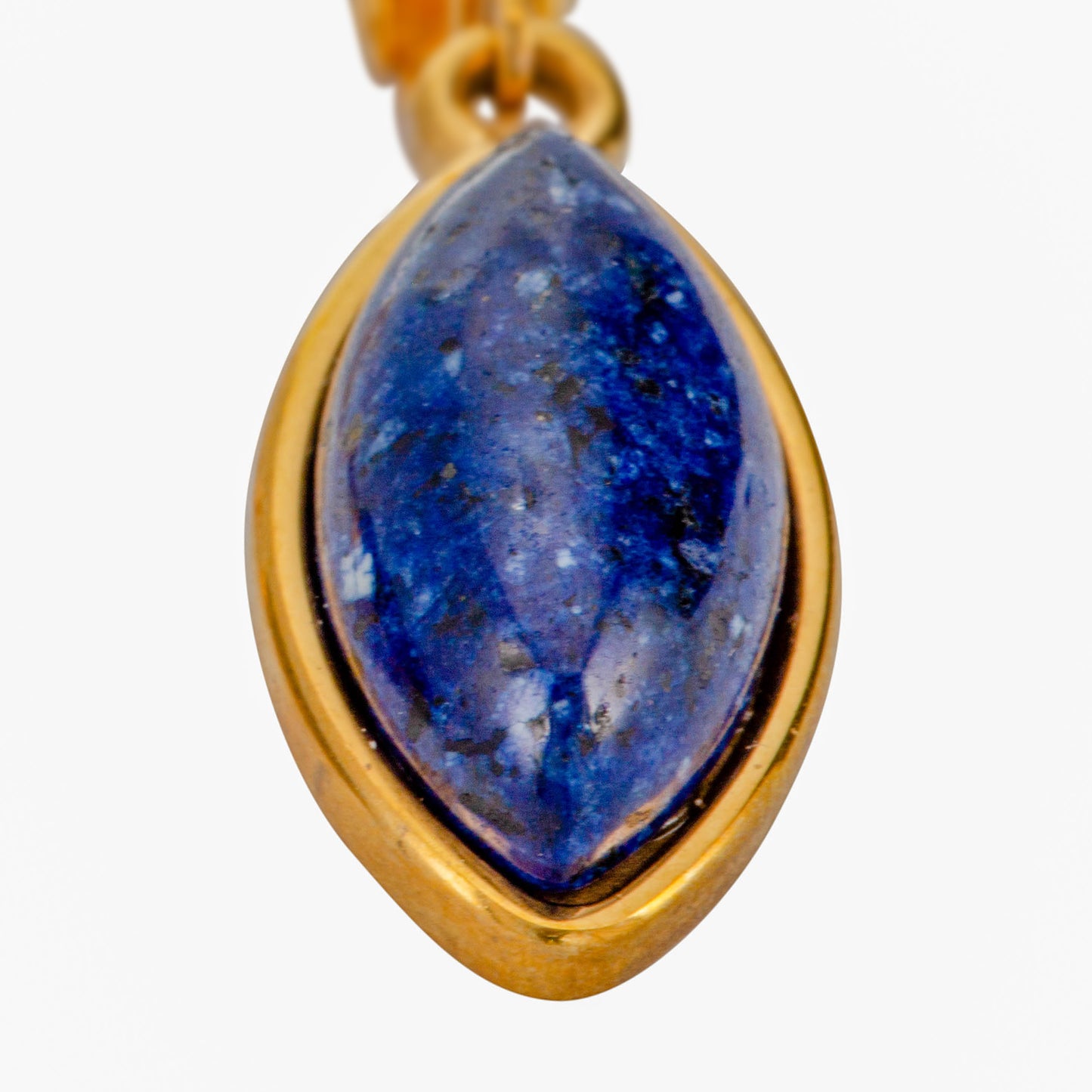 Gold Marquise Shaped Clip On Dangling Earrings