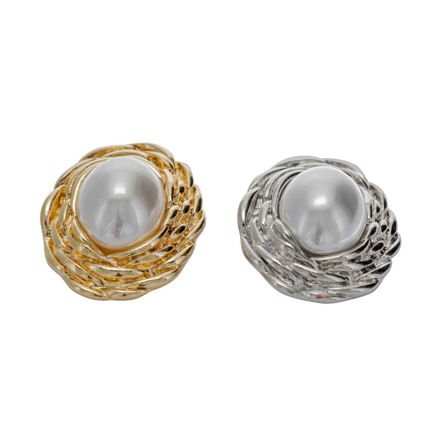 Vintage-Inspired Oval Simulated Pearl Clip On Stud Earrings