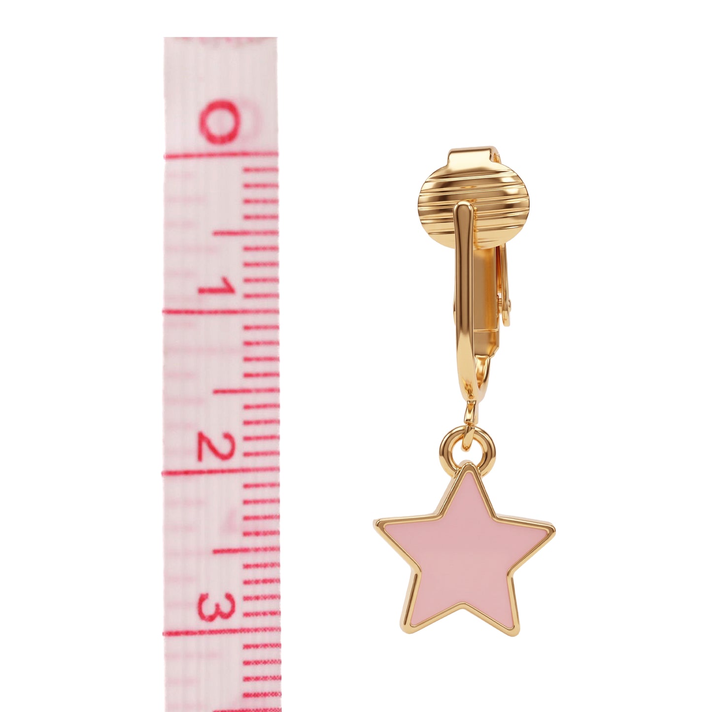 Fun Star Gold Clip On Dangling Earrings