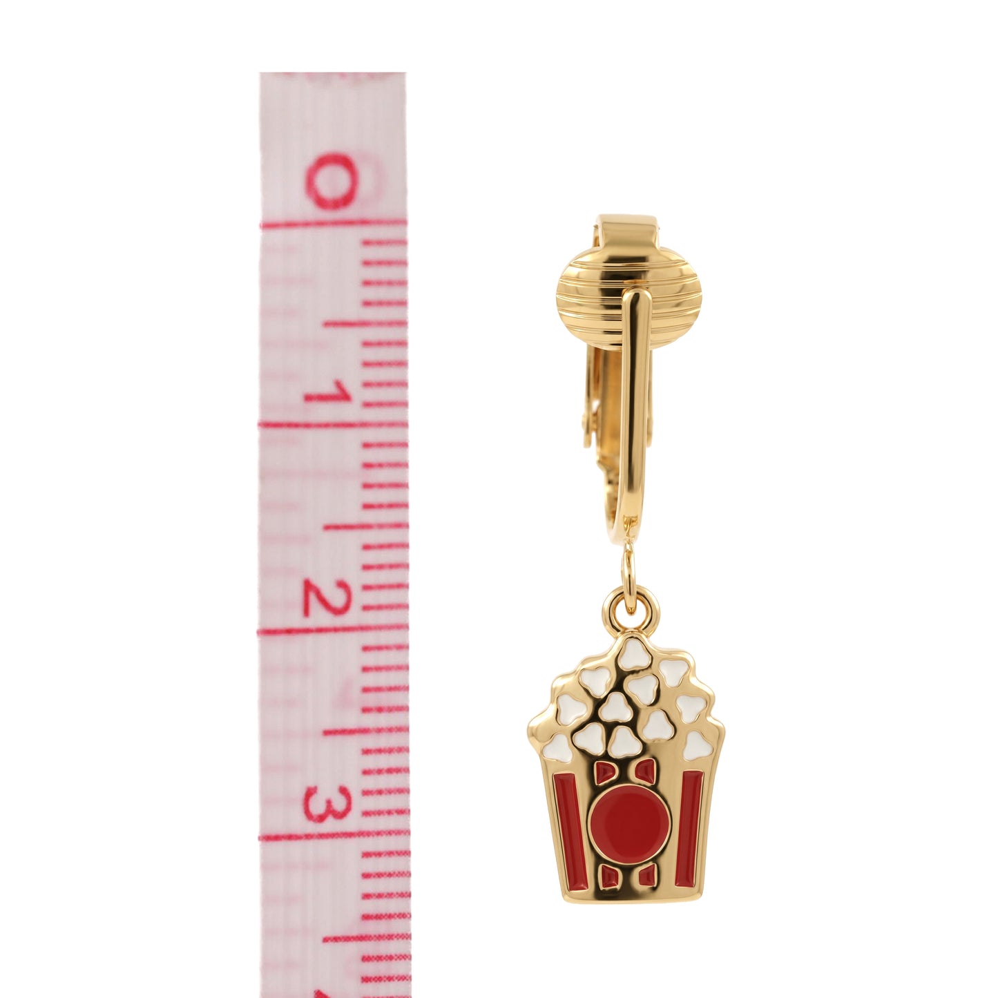Popcorn Gold Clip On Dangling Earrings