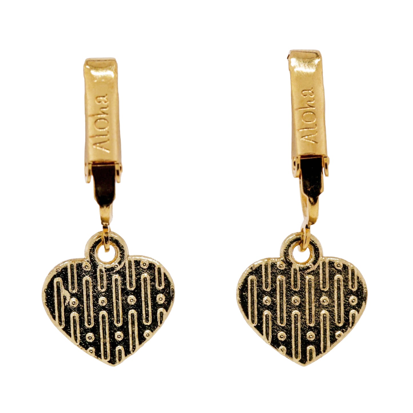 Red Glitter XOXO Gold Clip On Dangling Earrings