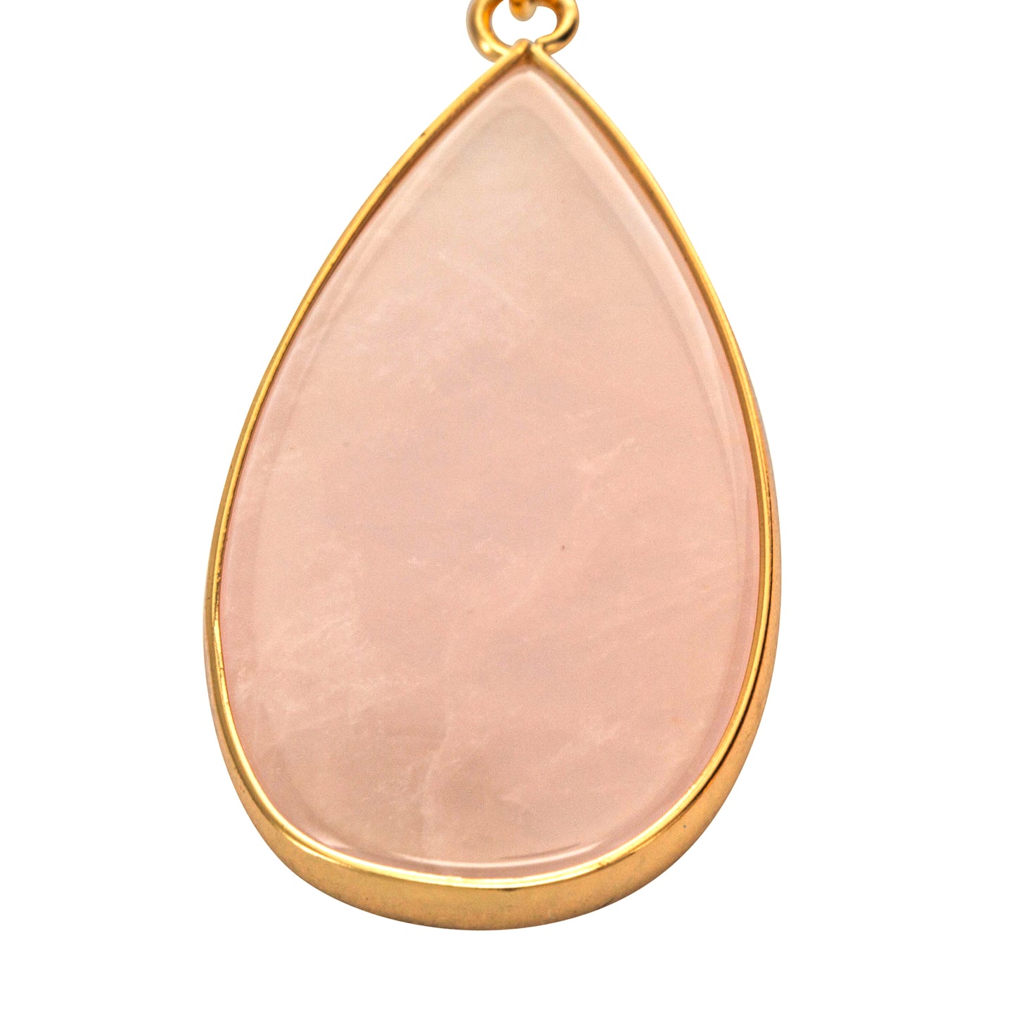 Gold Natural Stone Teardrop Clip On Dangling Earrings