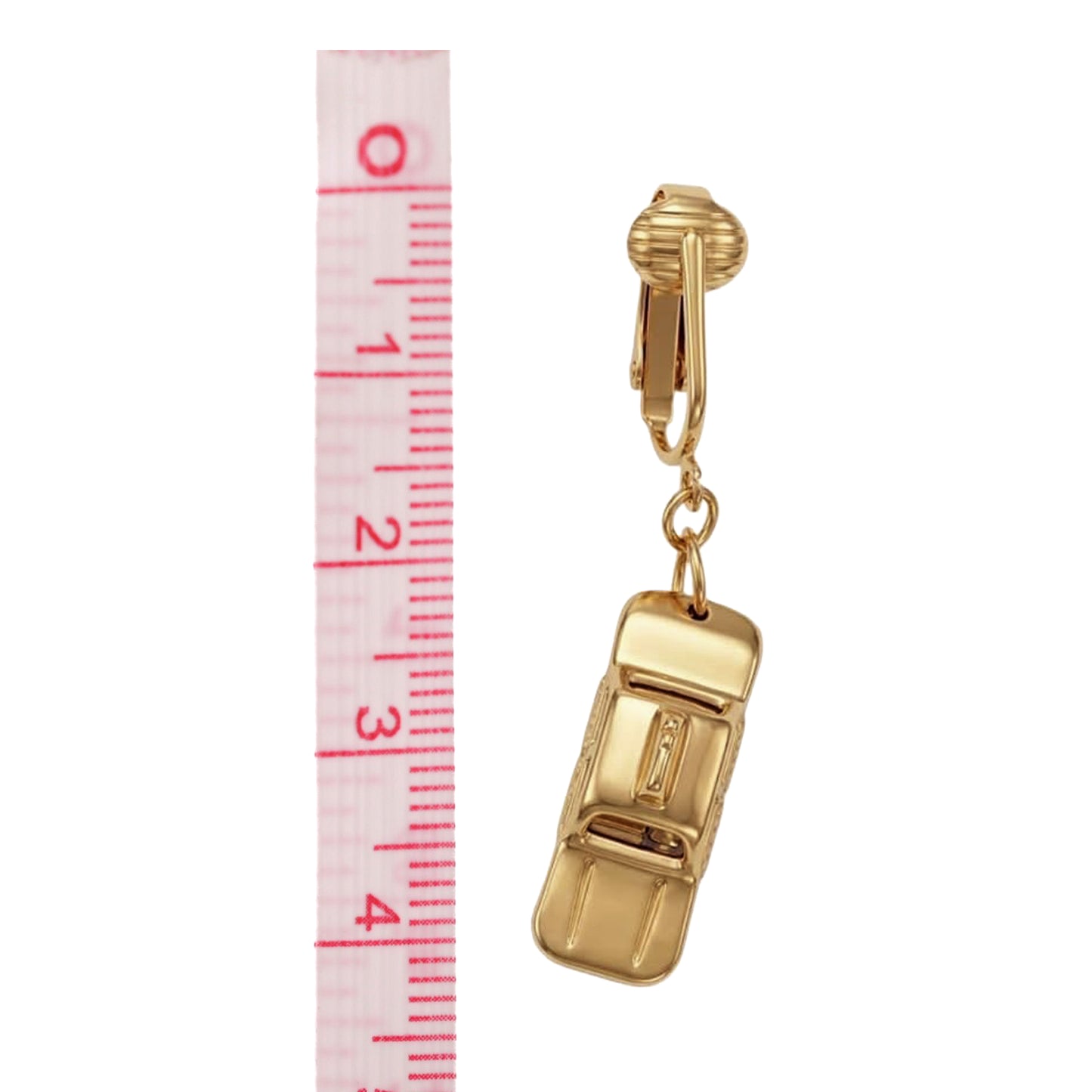 Gold Taxi Clip On Dangling Earrings