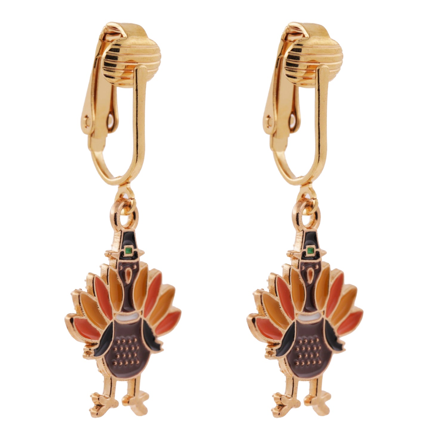 Turkey Gold Clip On Dangling Earrings