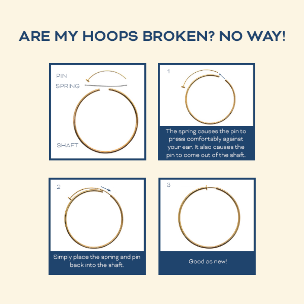 Non pierced spring hoop earrings on sale