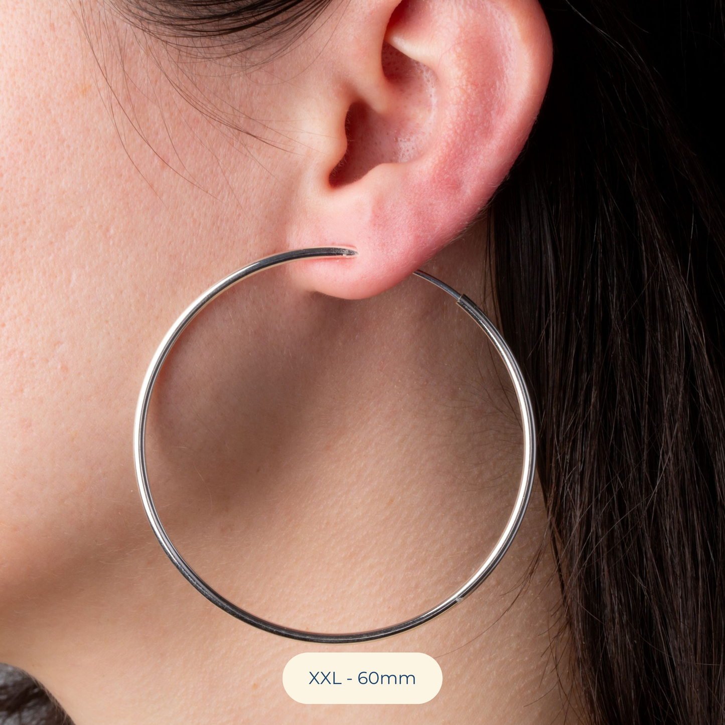 Black Spring Clip On Hoop Earrings