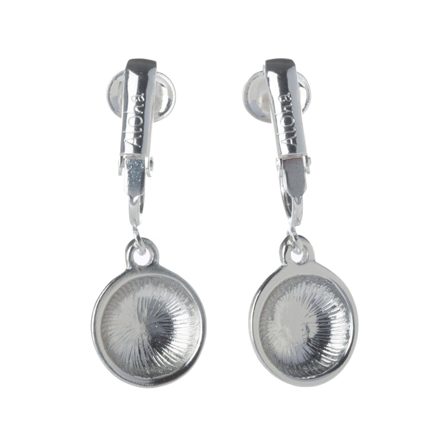 Soccer Ball Silver Clip On Dangling Earrings