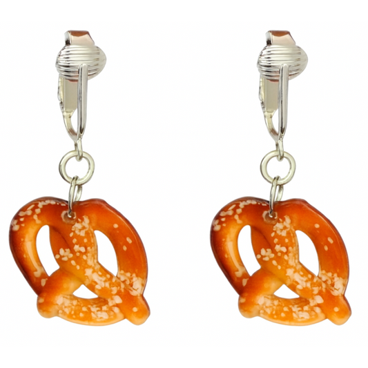 Silver German Oktoberfest Clip On Dangling Earrings
