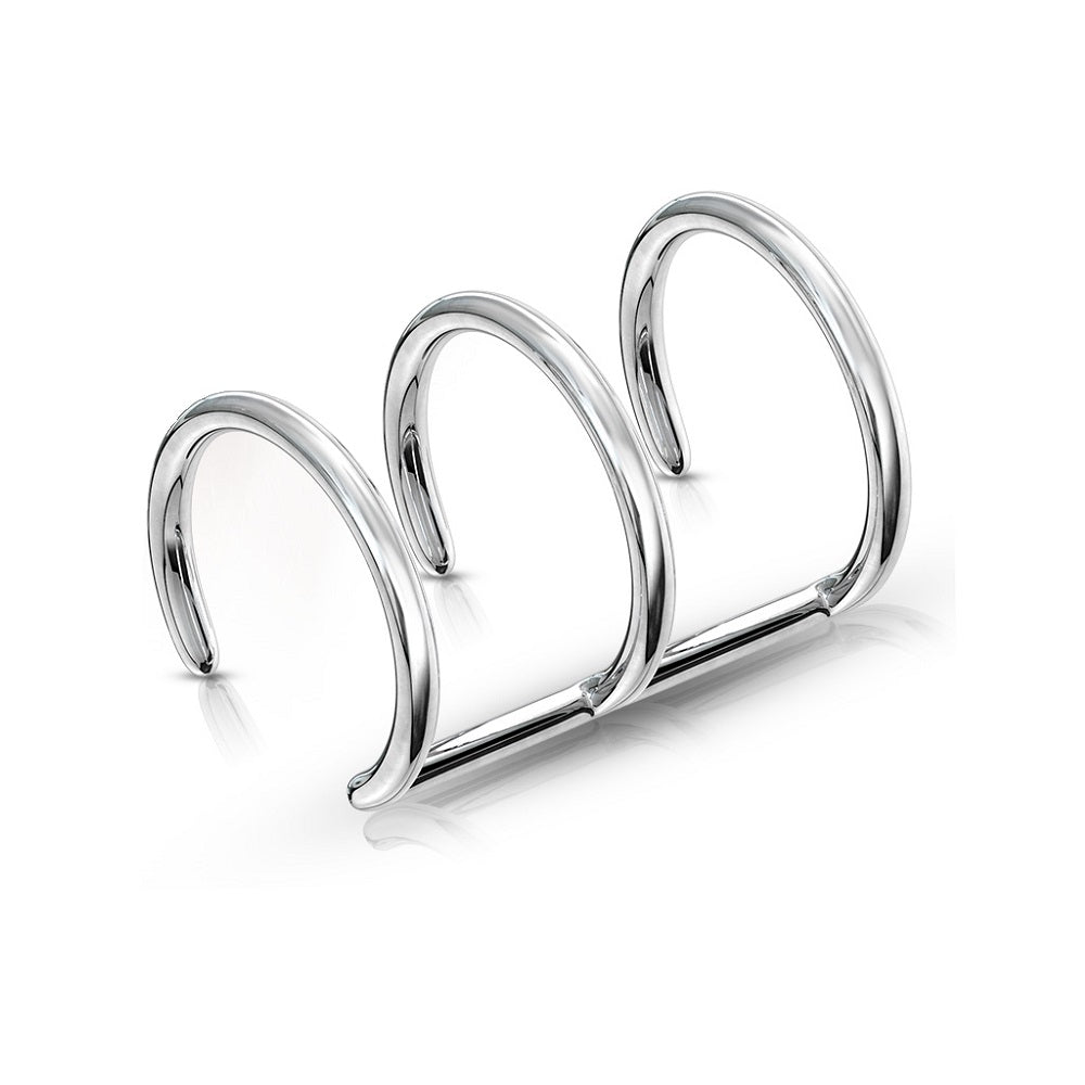 Triple Hoop Non-Piercing Cuff