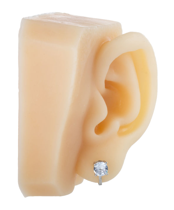 Prong Set CZ Crystal Clip On Stud Earrings