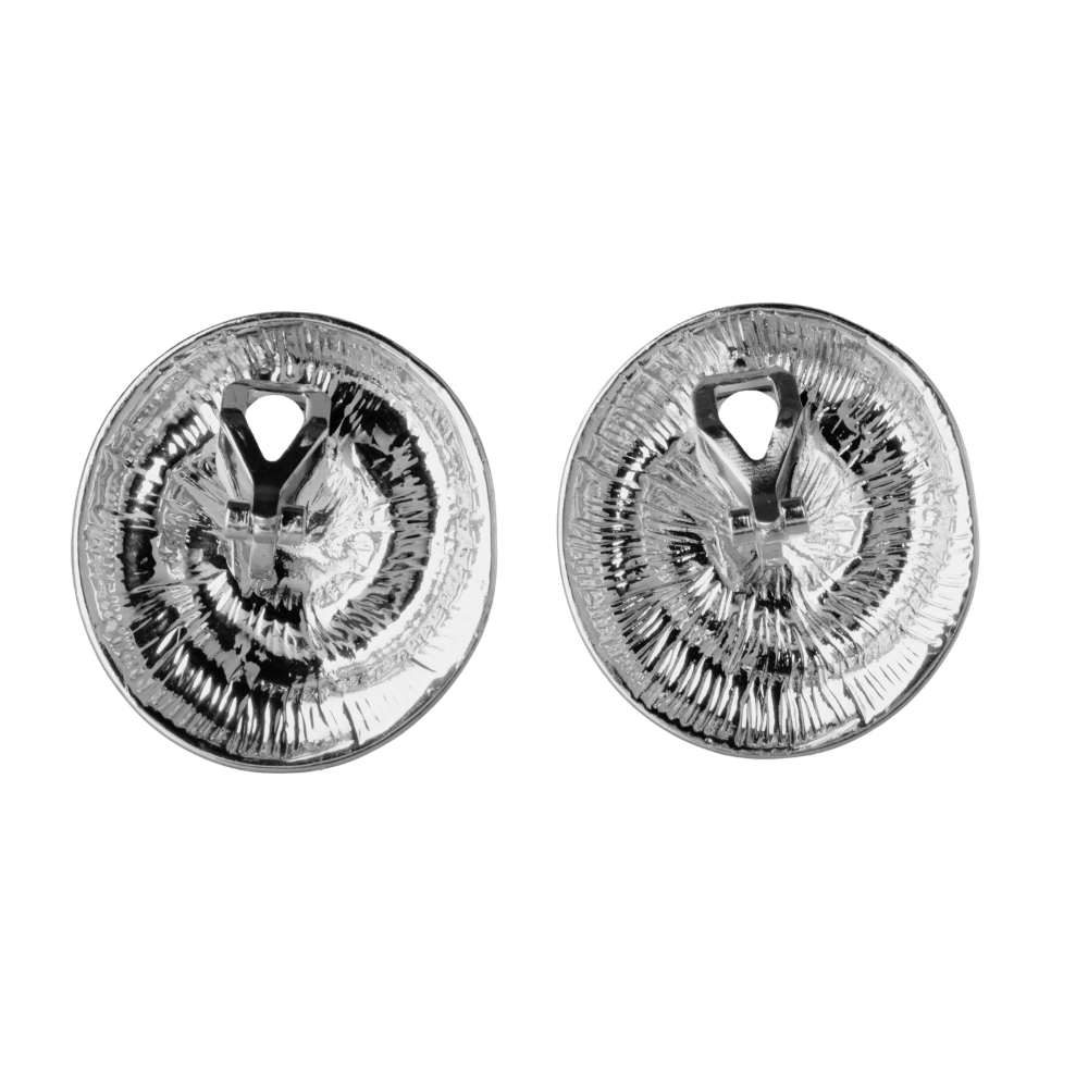 Silver Spiral Clip On Stud Earrings