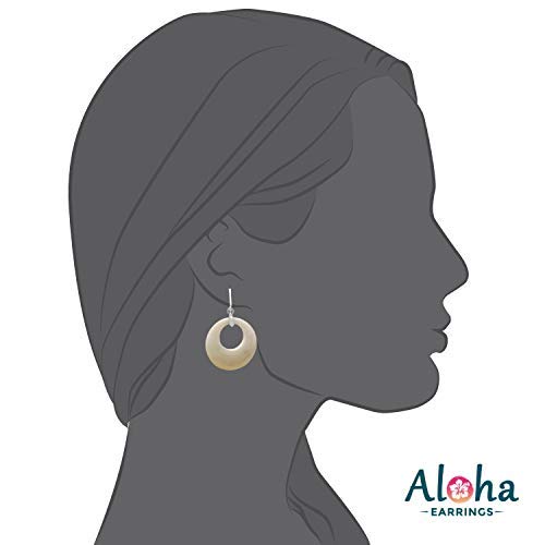 Aloha Earrings Tahitian-Style Abalone Paua Shell Clip On Earrings-Mother of Pearl Shells Authentic Ocean Romantic Shells Holiday, Authentic