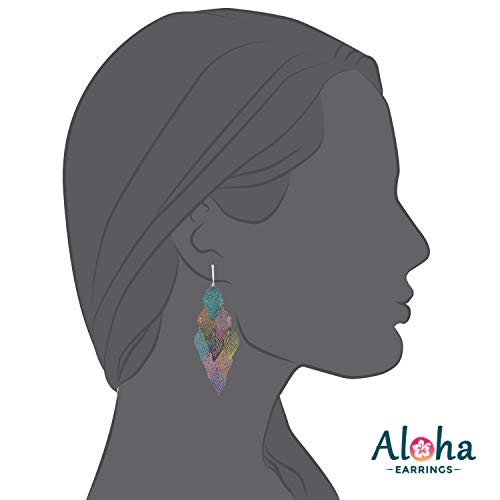 Aloha Earrings Clay Roses & Plumeria, Dangling Multi-leaves, Victorian Filigree Wood, Rhinestone & Glass Butterflies, Fabric Flower Hoops, Clip-on Earrings for Women…