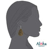 Aloha Earrings Faux Leather Clip Earrings Teardrop Leaf Earrings for Women-Lightweight, Colorful Clipons, Trendy Drop